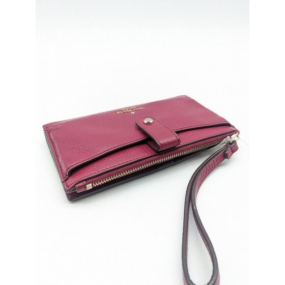 KATE SPADE leather wallet wristlet pouch phone bag - PLUM - Picture 8 of 9